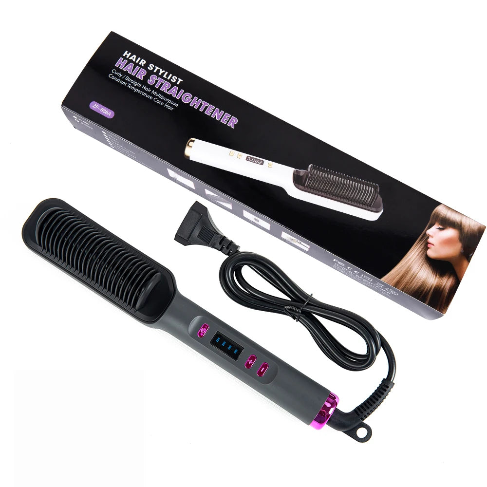 Electric Heat Comb Straightener Curler