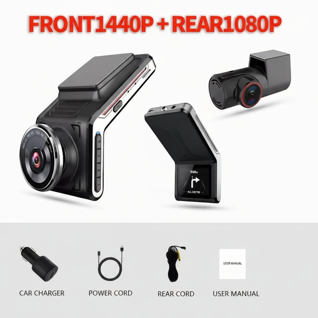 4K Dual Dash Cam Front and Rear – F1.8 Lens, Night Vision & 24/7 Parking Mode | DriveCam