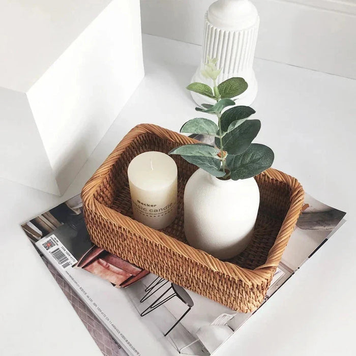 WillowFrame Hand-Woven Rattan Storage Basket