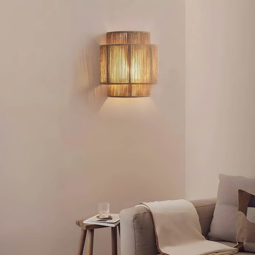 Modern Wall Light with Woven Hemp Rope Design