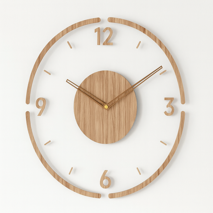 Scandinavian Stylish Solid Wood Wall Clock 14 inch