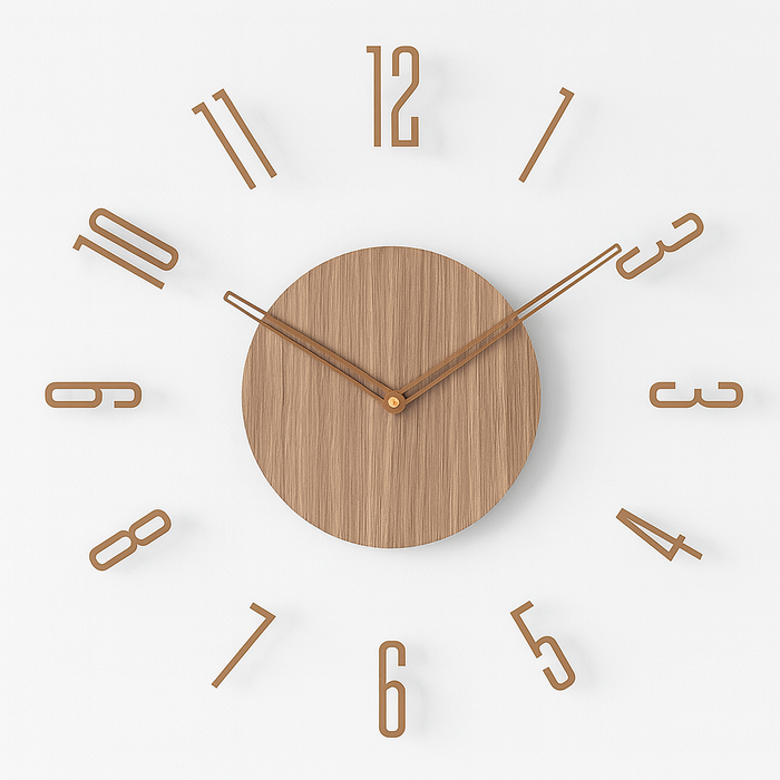Scandinavian Stylish Solid Wood Wall Clock 14 inch