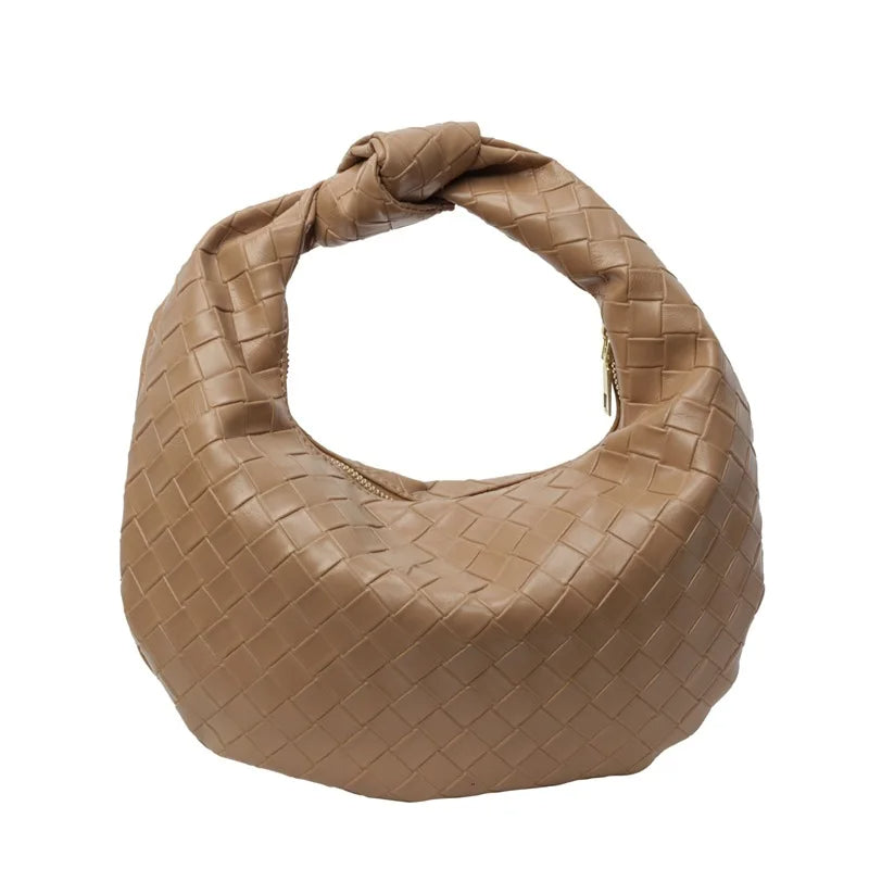 Handbag Vegan Leather Woven Shoulder Bag
