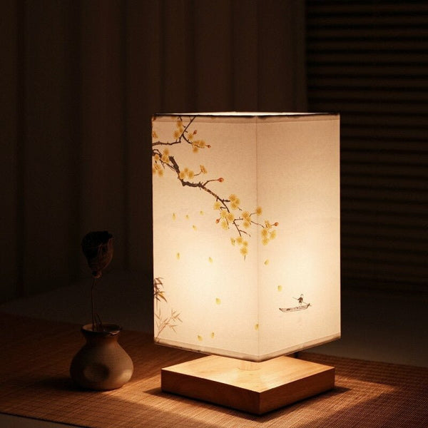 Japanese-Scandinavian Minimalist Table Lamp in Natural Bamboo and Wood – Ideal Bedside or Desk Lamp for Serene Interiors