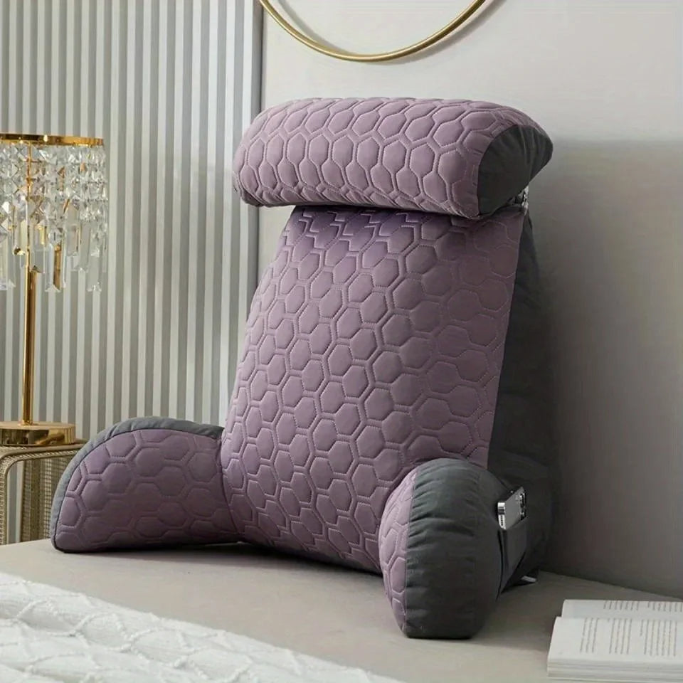 Backrest Pillow with Arms & Headrest – Supportive & Comfortable Reading Pillow