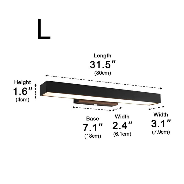 Rectangular Minimalist Waterproof Motion Sensor Black Modern Wall Sconce