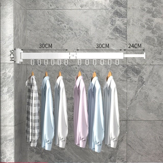 Retractable Cloth Drying Rack – Folding Wall-Mount Hanger