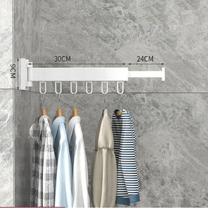 Retractable Cloth Drying Rack – Folding Wall-Mount Hanger