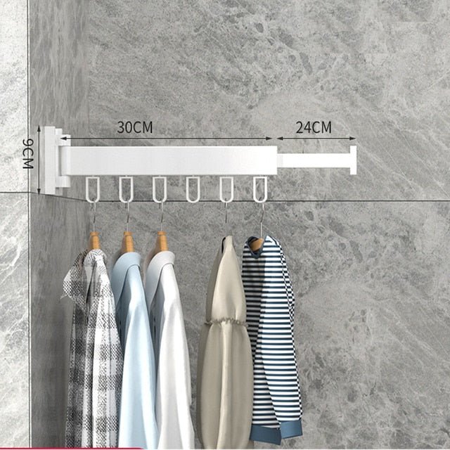 Retractable Cloth Drying Rack – Folding Wall-Mount Hanger