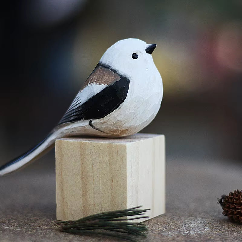 Scandinavian Bird Ornament | Hand-Carved Wooden Robin Design