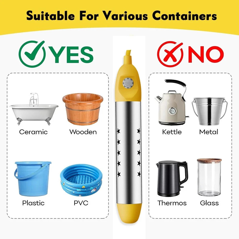 Electric Water Heater - 2500W Floating Portable Immersion Reheater Suspension Bathroom/Swimming Pool