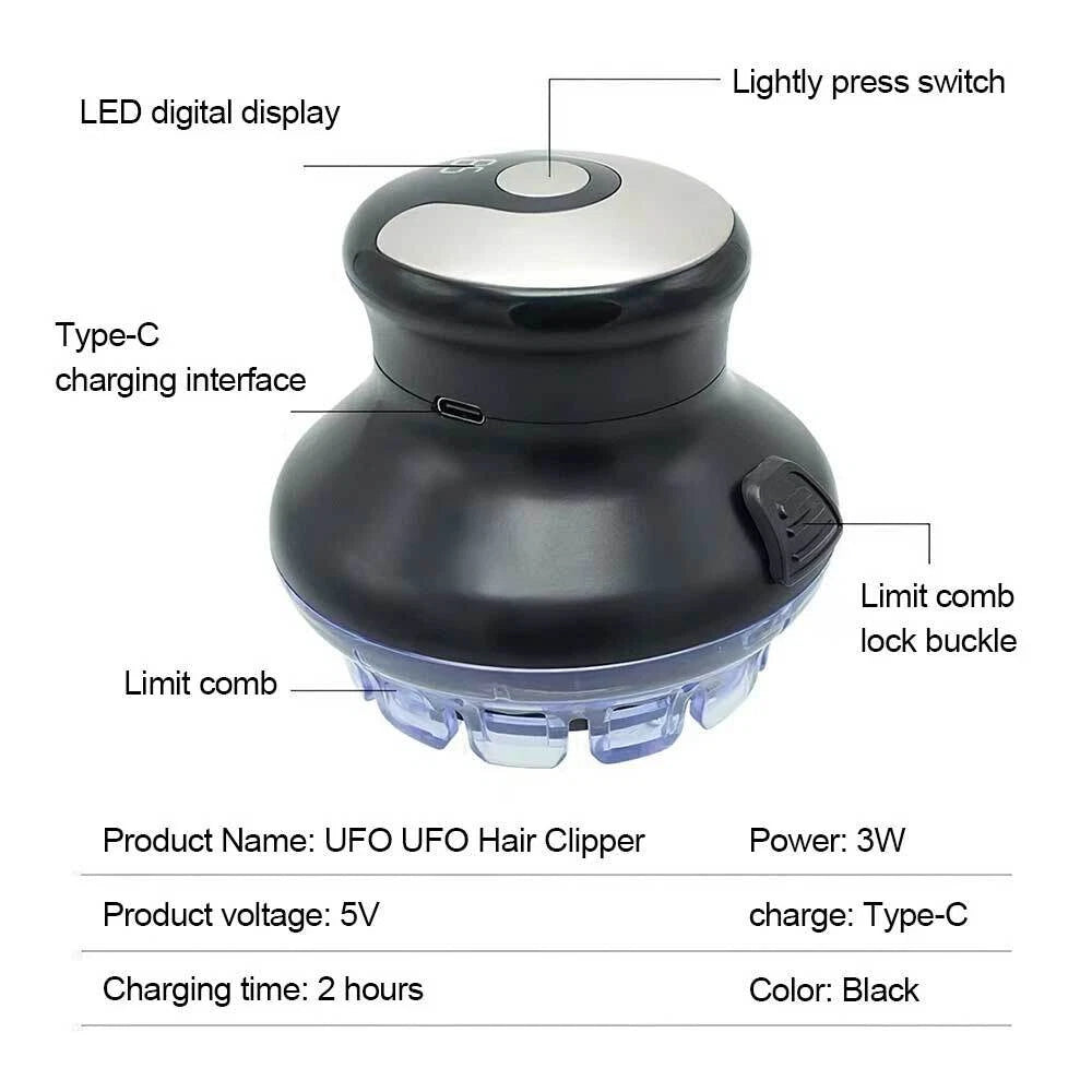 Hair Clipper Cordless 360 Degree Rounded Head Safe Trimmer