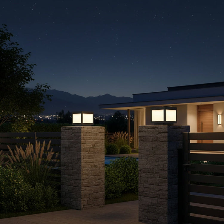 Solar Waterproof Post Cap Aluminum Column Pedestal Light