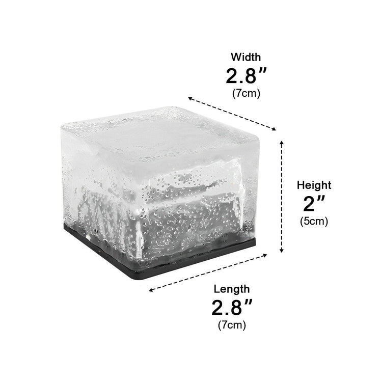 Square Creative Ice Brick LED Waterproof Smart Solar Outdoor Lawn Lights