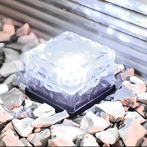 Square Creative Ice Brick LED Waterproof Smart Solar Outdoor Lawn Lights