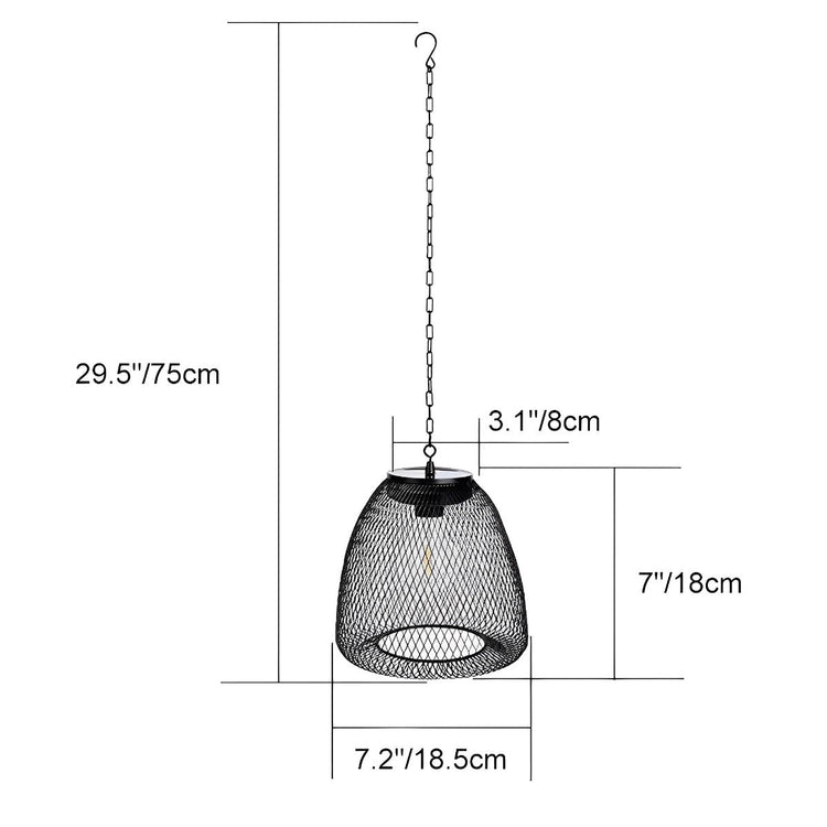 Waterproof Solar Bell Rattan Outdoor Lanterns Pendant Lights