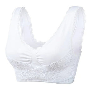 Wireless Front Cross Adjustable Side Buckle Lace Bra