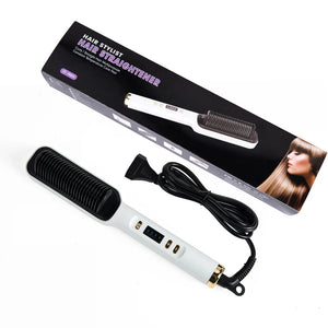 Electric Heat Comb Straightener Curler