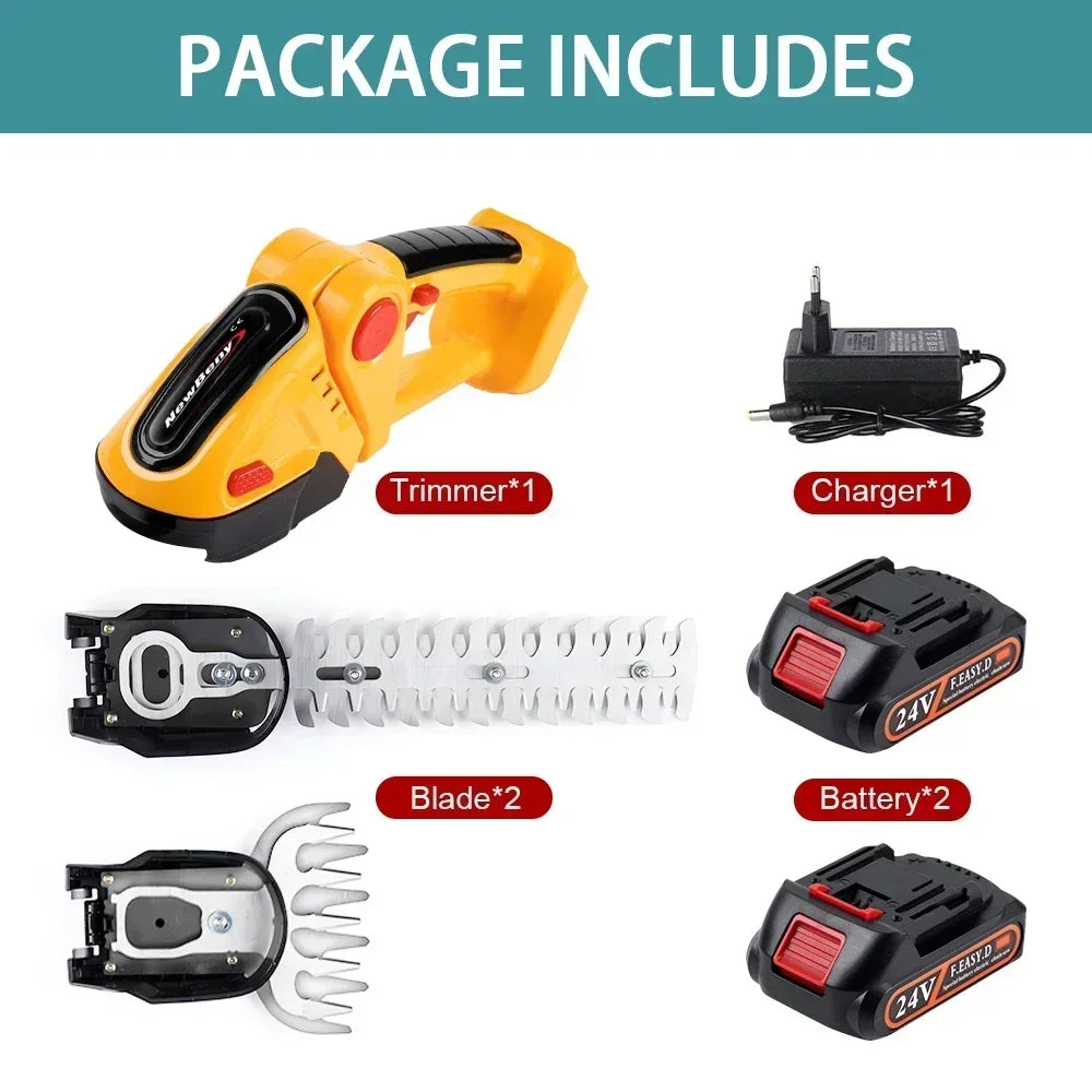 2 In 1 Cordless Electric Hedge Garden Trimmer